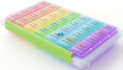 Monthly Pill Box am/pm Pill Organizer box for 7 Days 21 Compartments pill packaging box