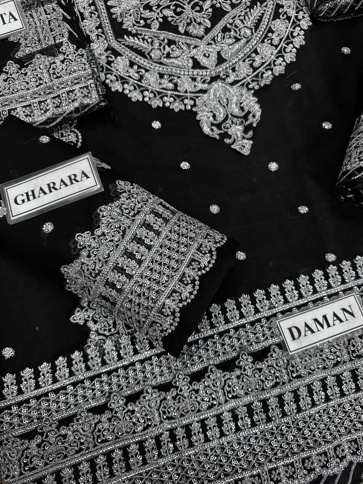 Luxury Heavy Embroidered Chiffon Dress – Full Sequin Work | 3-Piece Unstitched